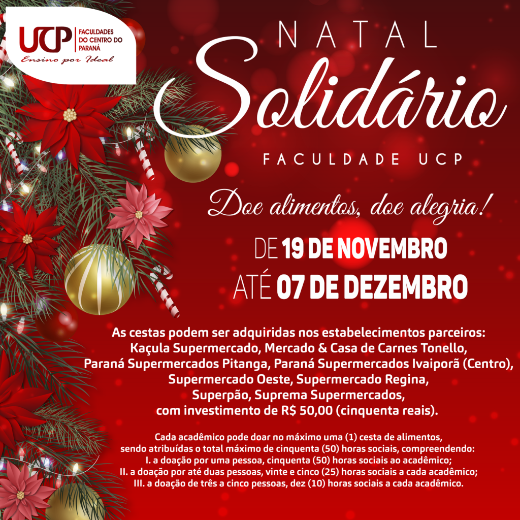 Campanha Natal Solidário Ucp 2020 Ucp Paraná